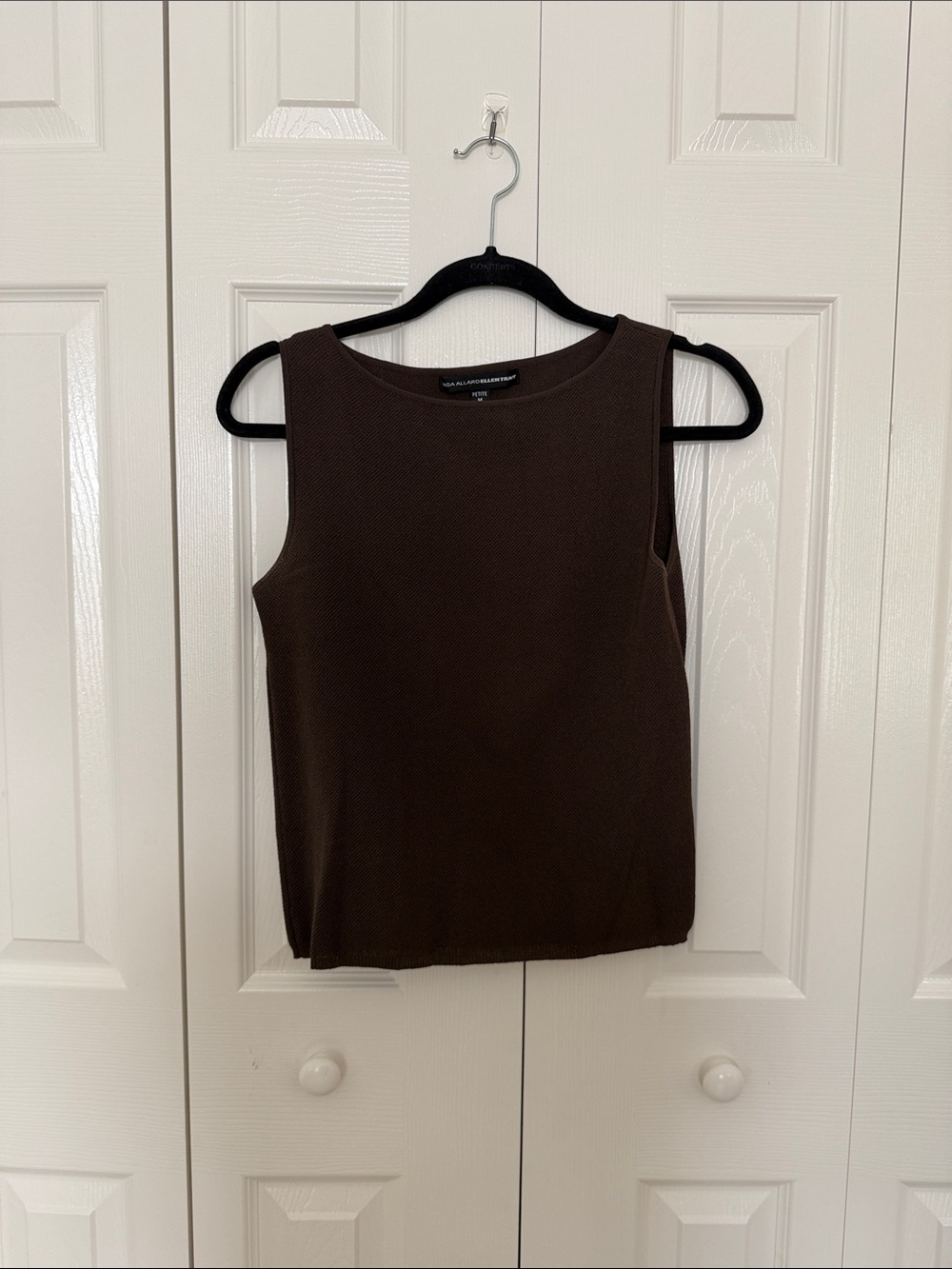 Sleeveless Brown Knit Tank Top